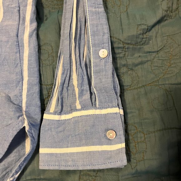 Blue Button-down with white stripes - Picture 2 of 6